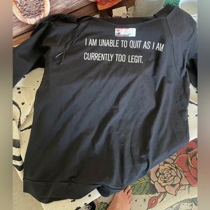 NWT Women’s Too Legit to Quit Statement LS Tee Black Sz XXL MC Hammer 90s Music